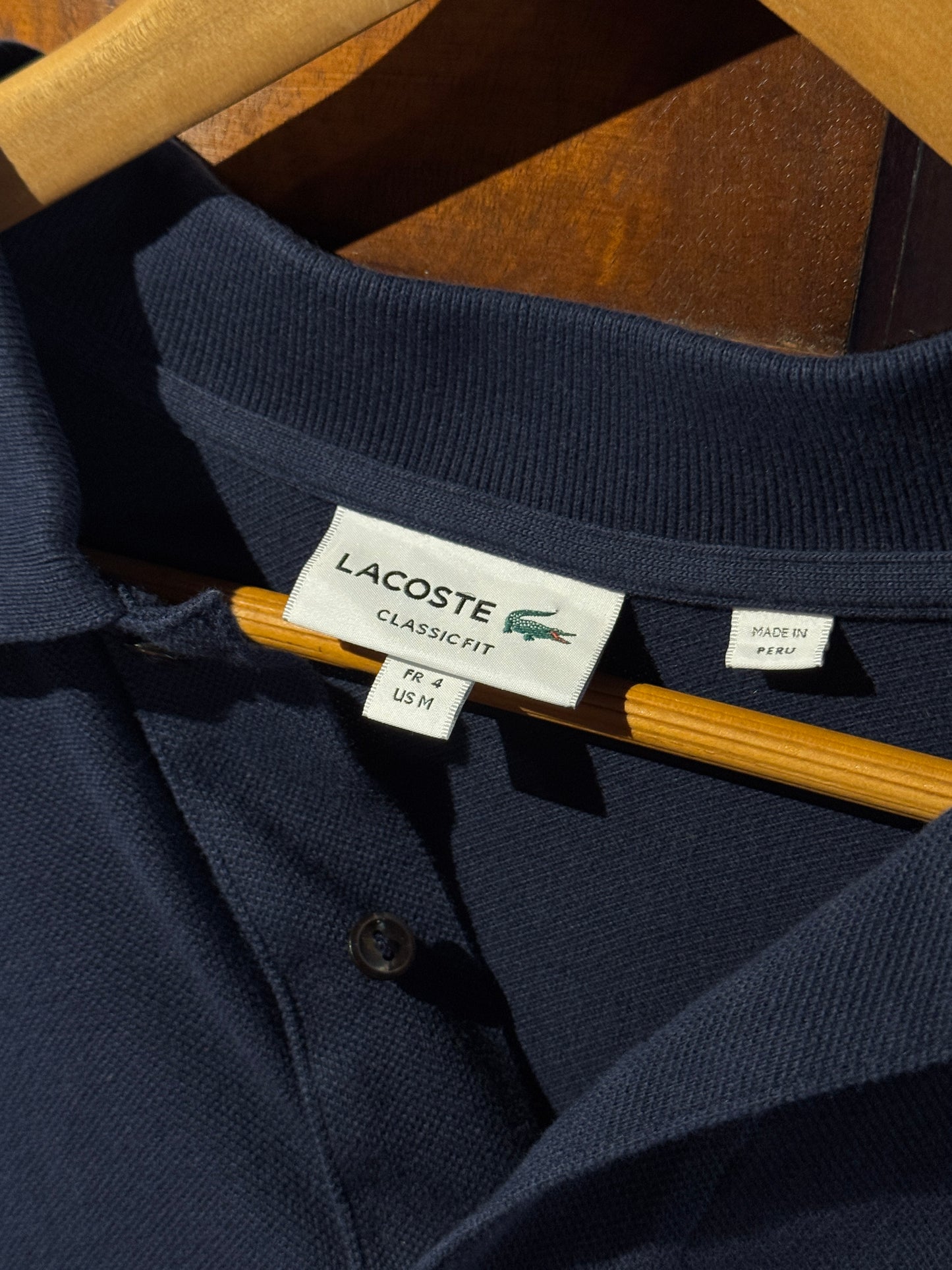 Vintage Lacoste Long Sleeve Polo – Navy (M)