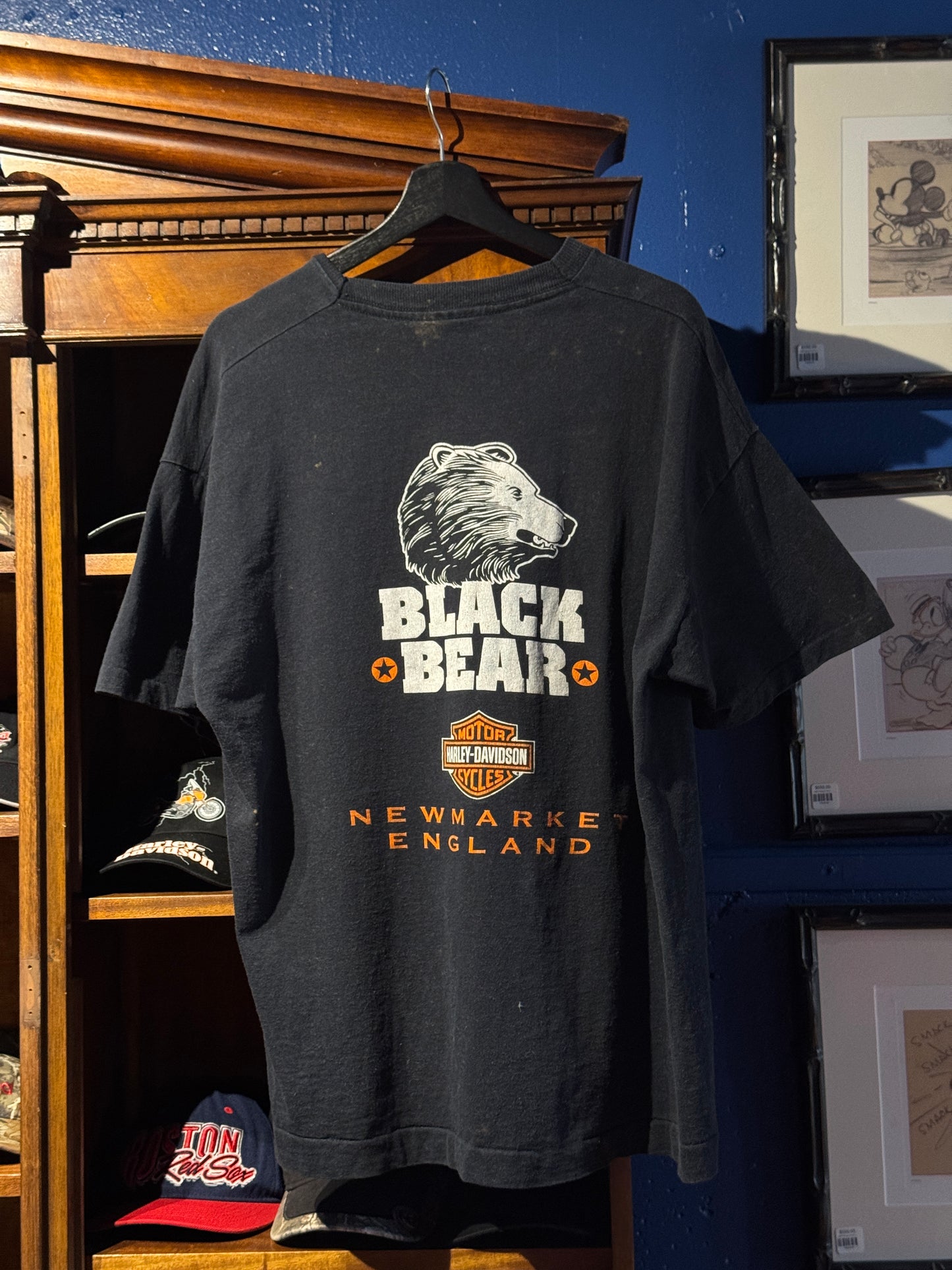 Harley Davidson Vintage Tee - Black Bear / Newmarket England [XL]