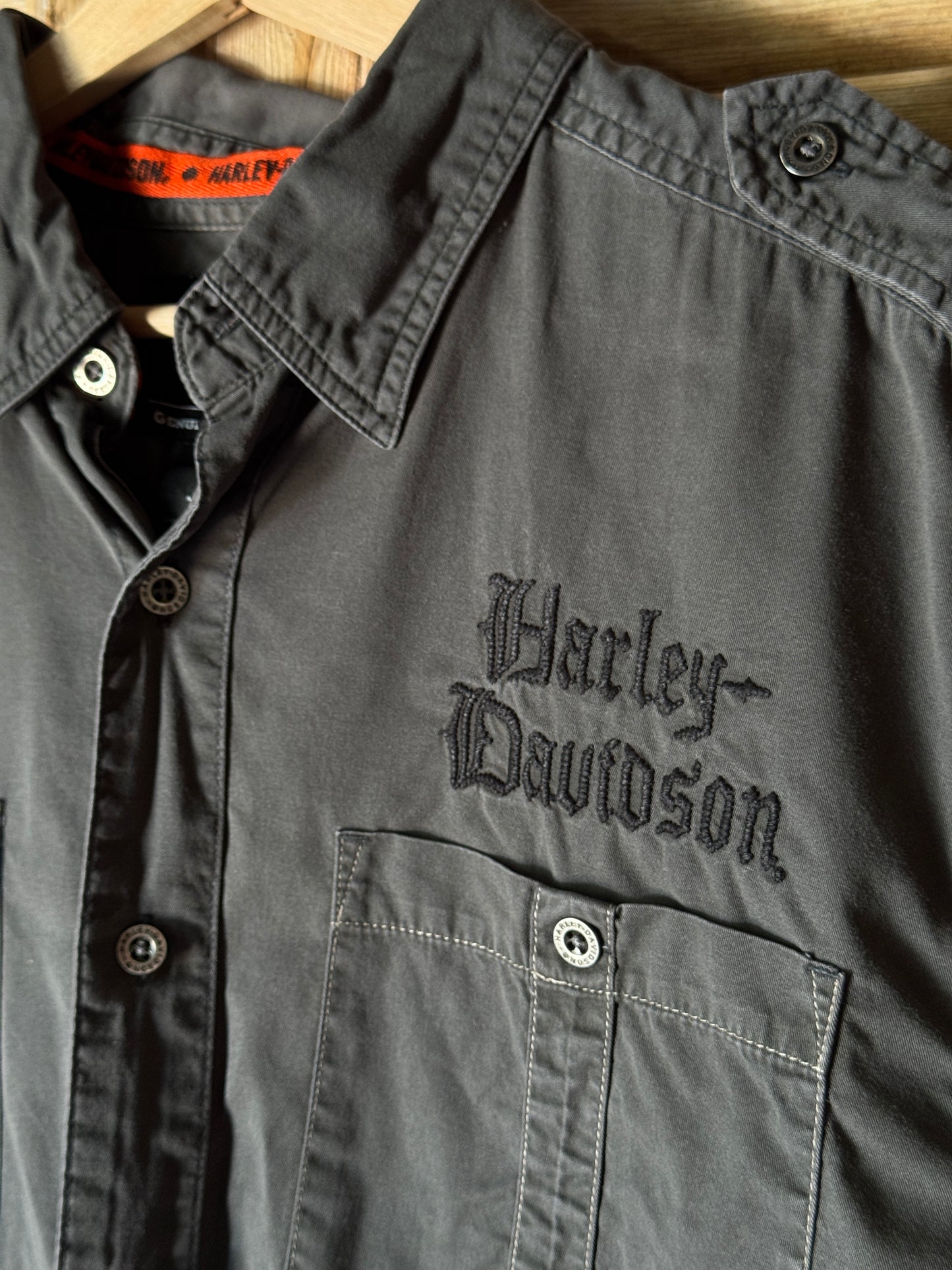 Vintage Harley Davidson Grey Short Sleeve Shirt – XL