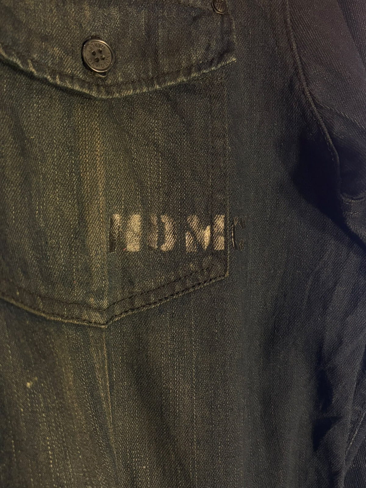 Harley-Davidson Black Denim Long-Sleeve Shirt [XL]