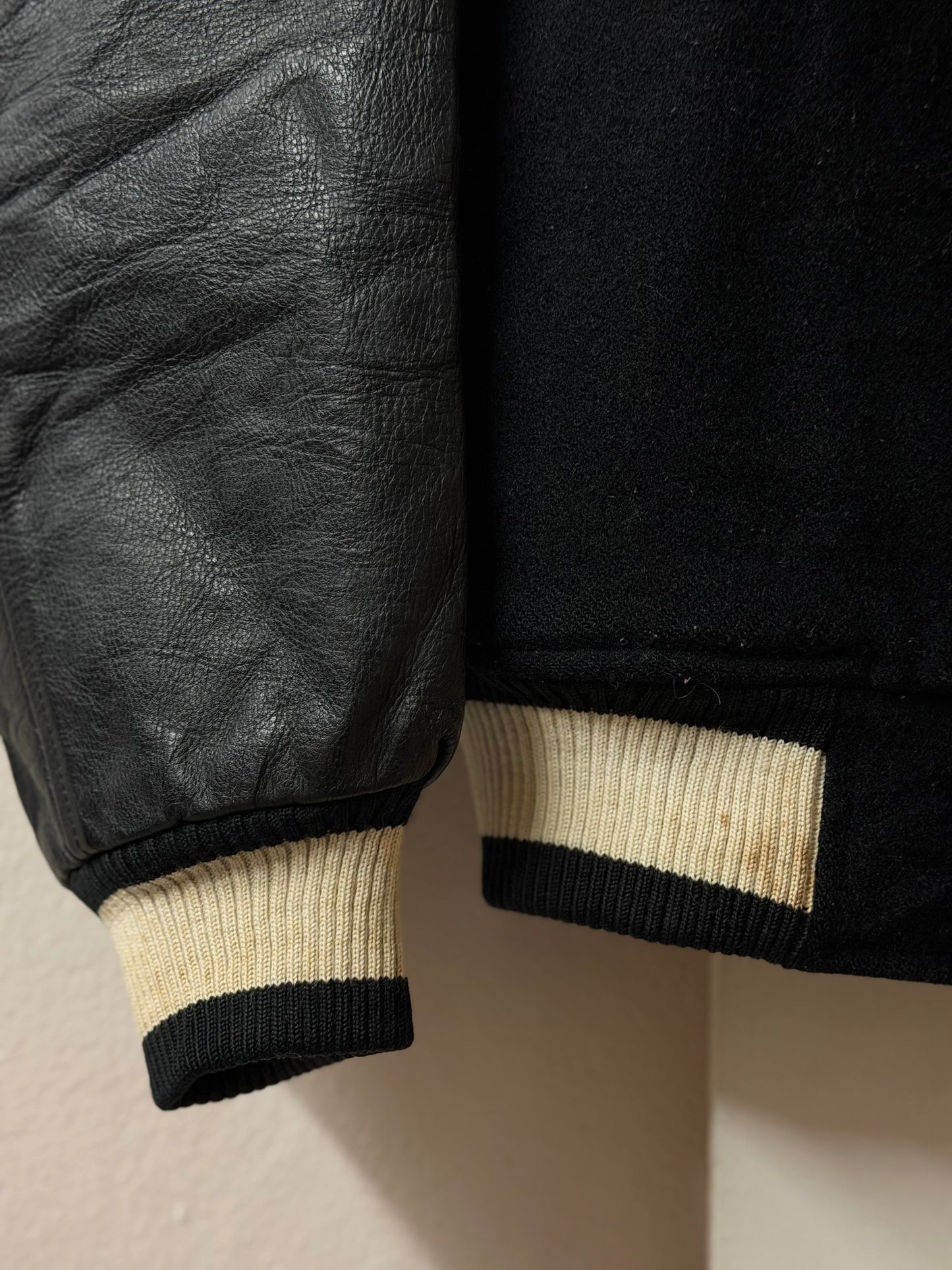 Black 'Mastiff Riders' Varsity Jacket - Made in Japan [L]