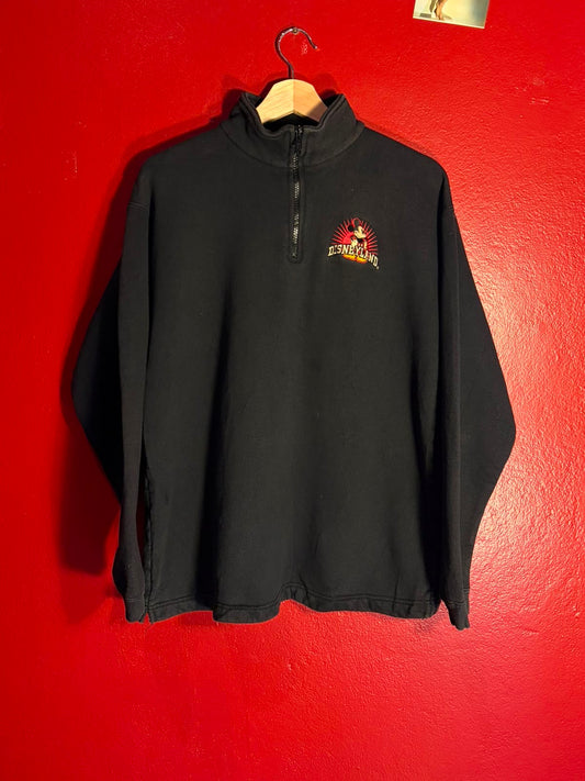 Vintage Disneyland Mickey Embroidered Quarter Zip Sweatshirt - M (AU M)