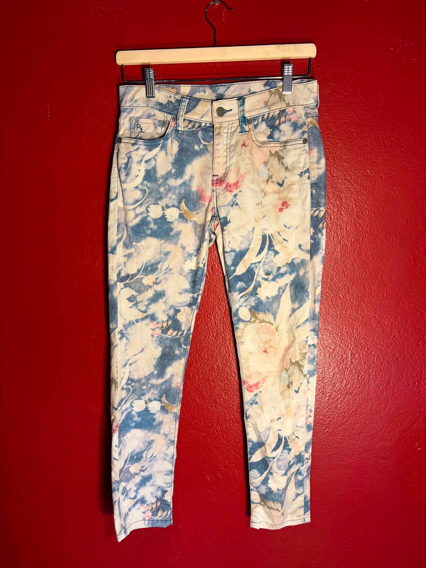 Polo Ralph Lauren Floral Print Skinny Jeans - W27 (AU 8-10)