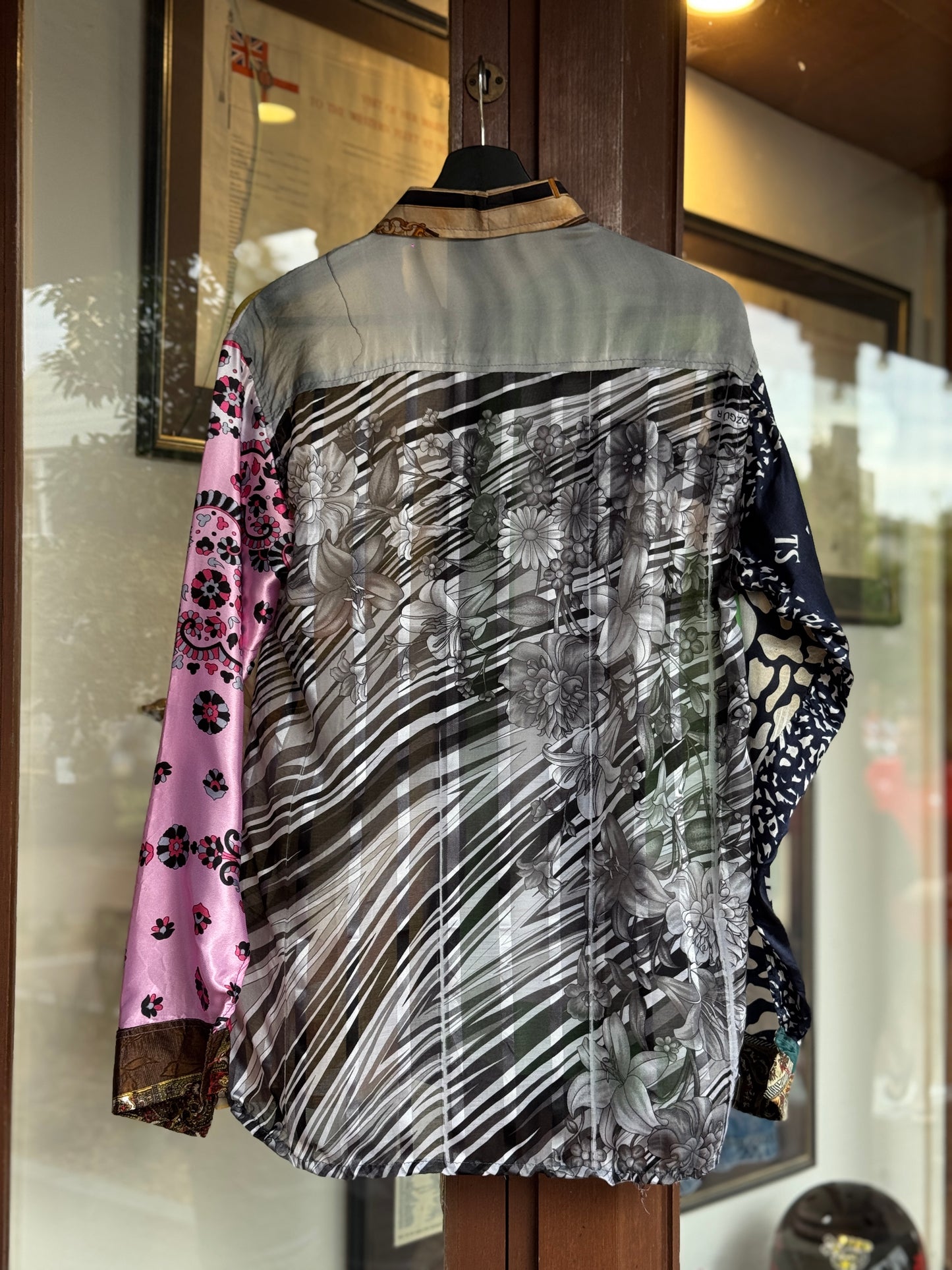 Vintage Silk Reworked Button Up [M]