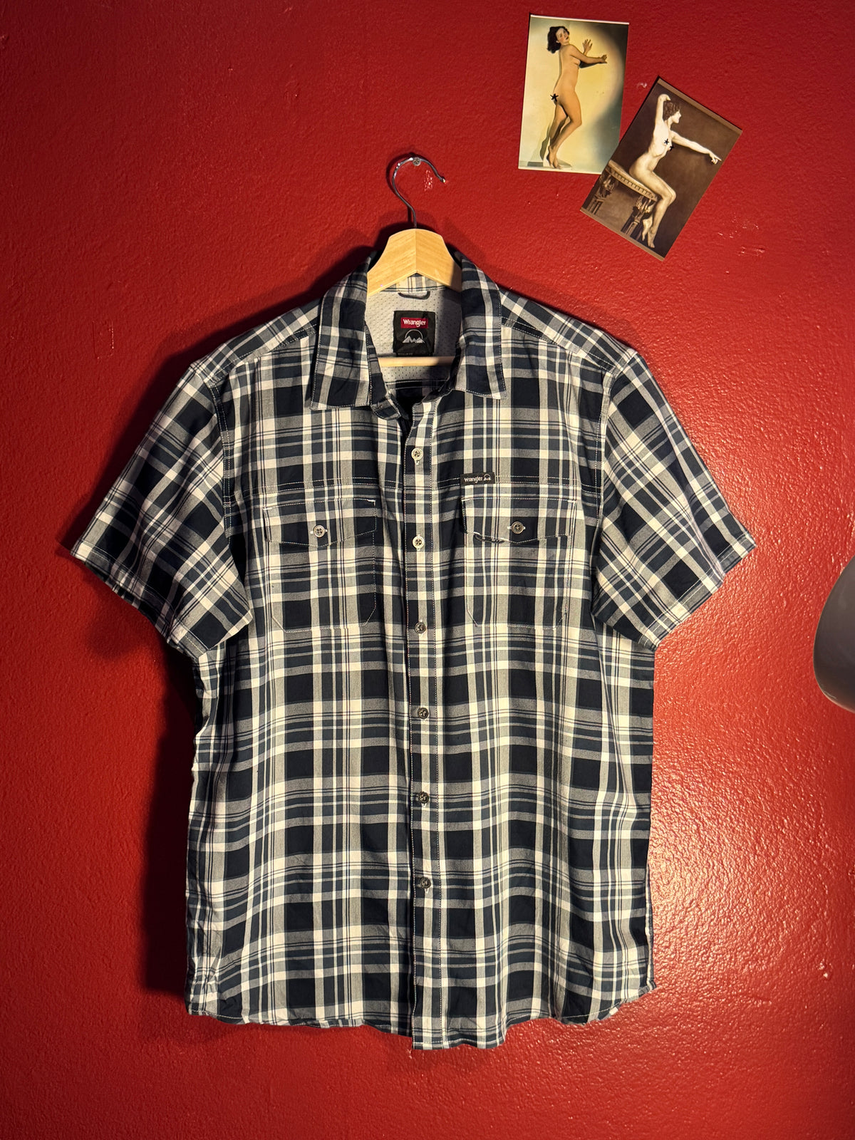 Wrangler Plaid Short Sleeve Shirt [L]