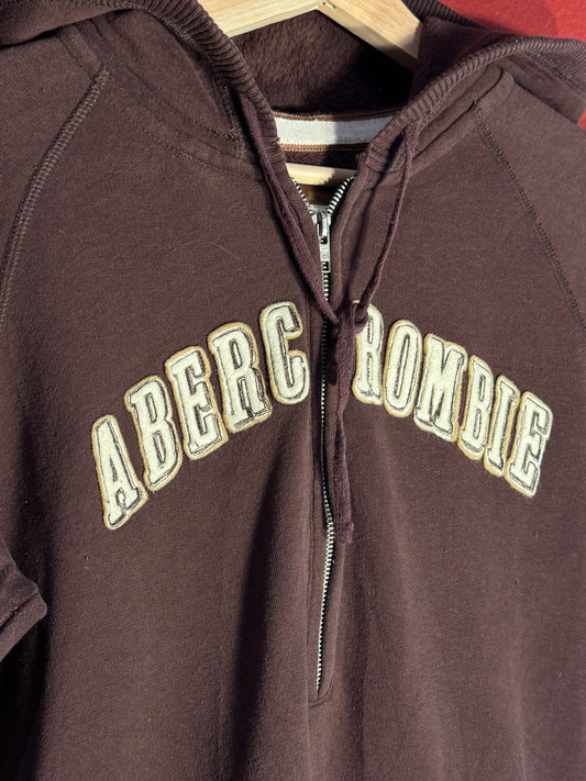 Vintage Y2K Abercrombie Logo Quarter Zip Hoodie (L)