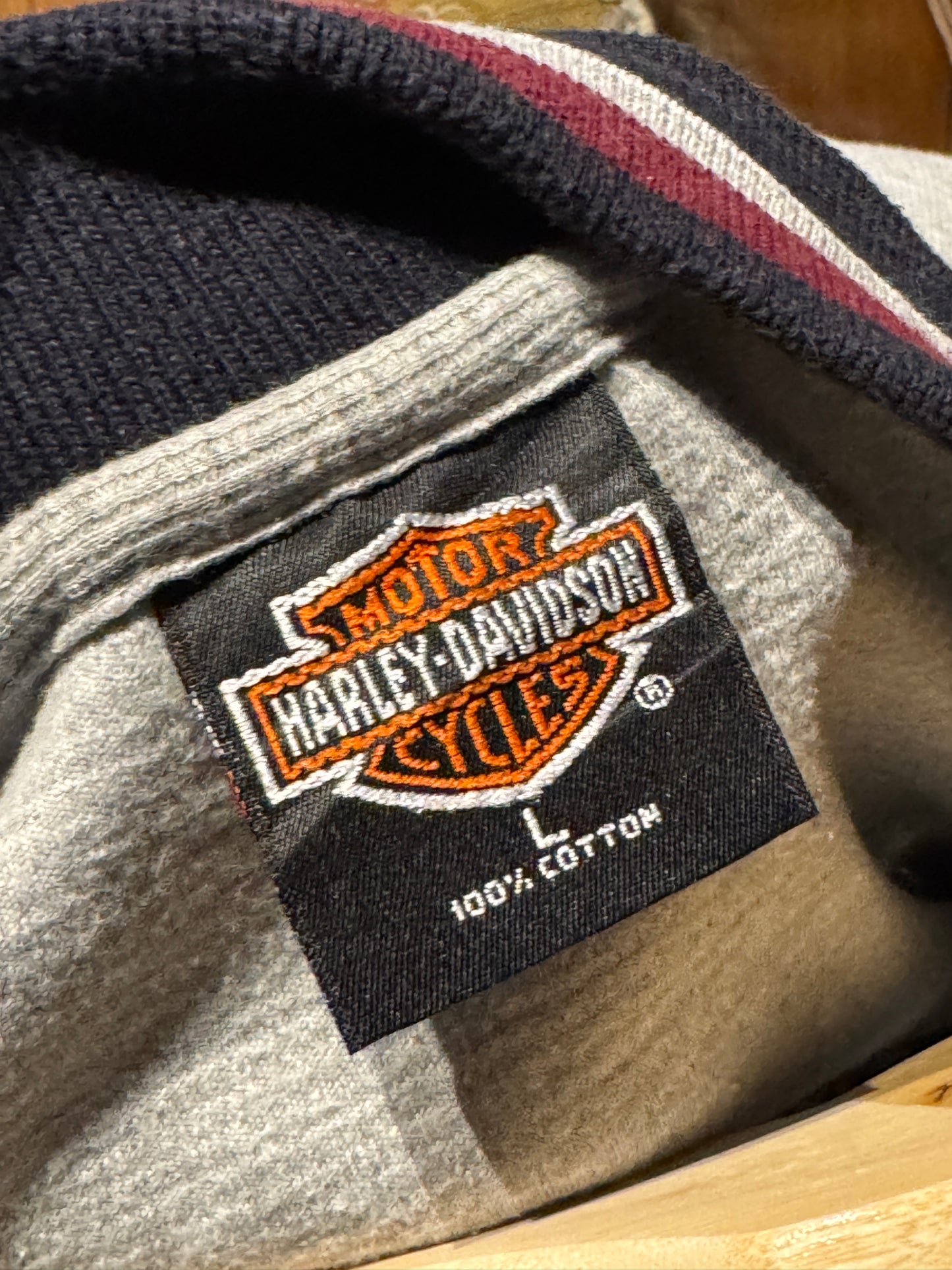 Vintage Harley-Davidson Waffle Knit Polo – L (AU L)