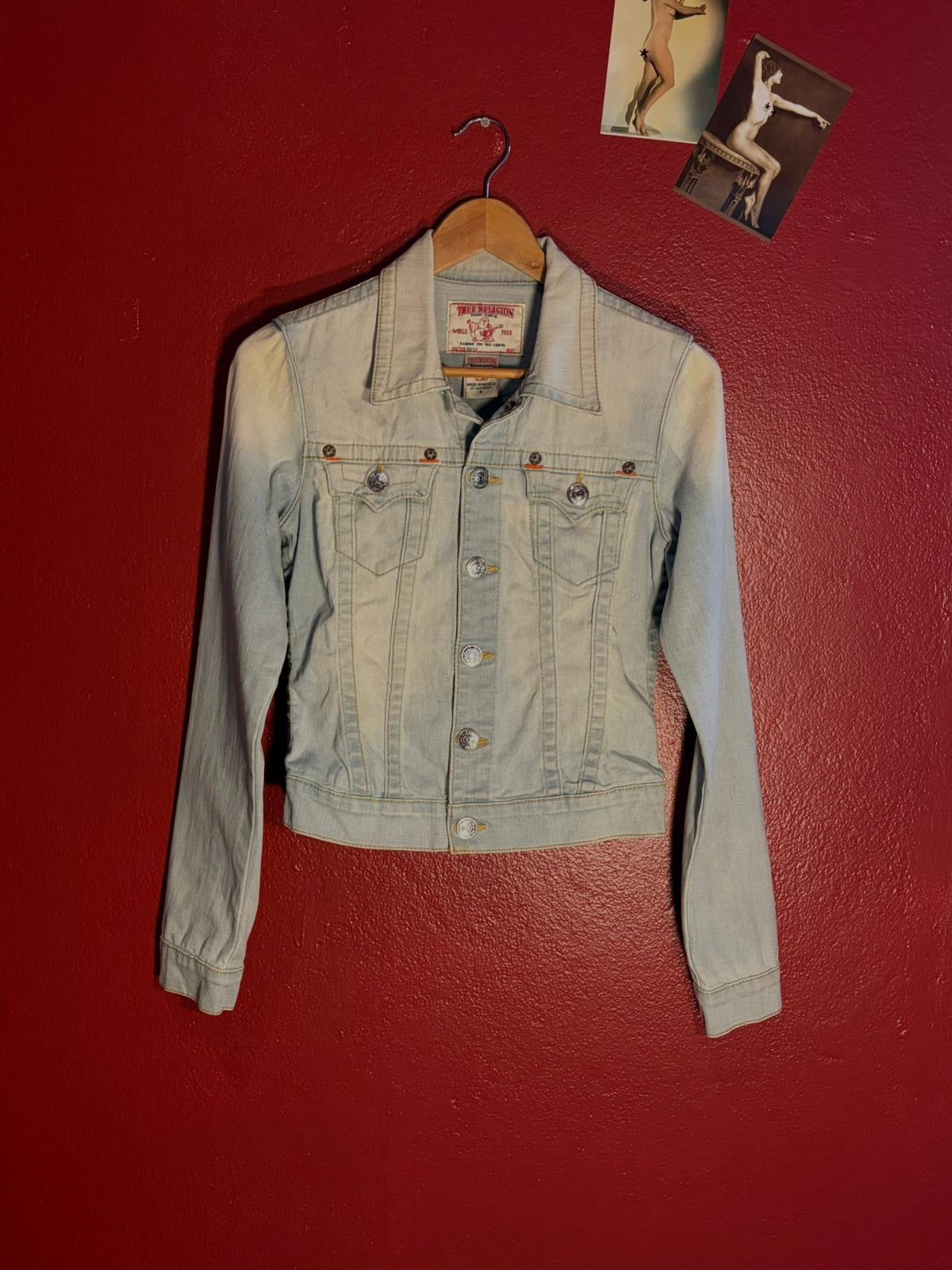 Vintage Y2K True Religion Emily Light Wash Denim Jacket [S]