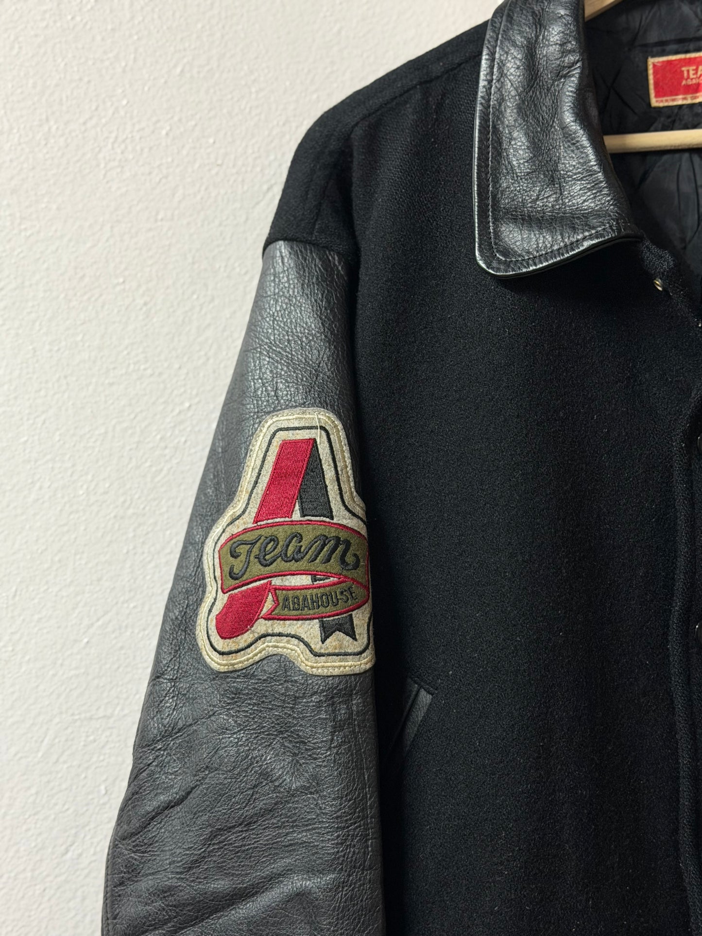Black 'Mastiff Riders' Varsity Jacket - Made in Japan [L]