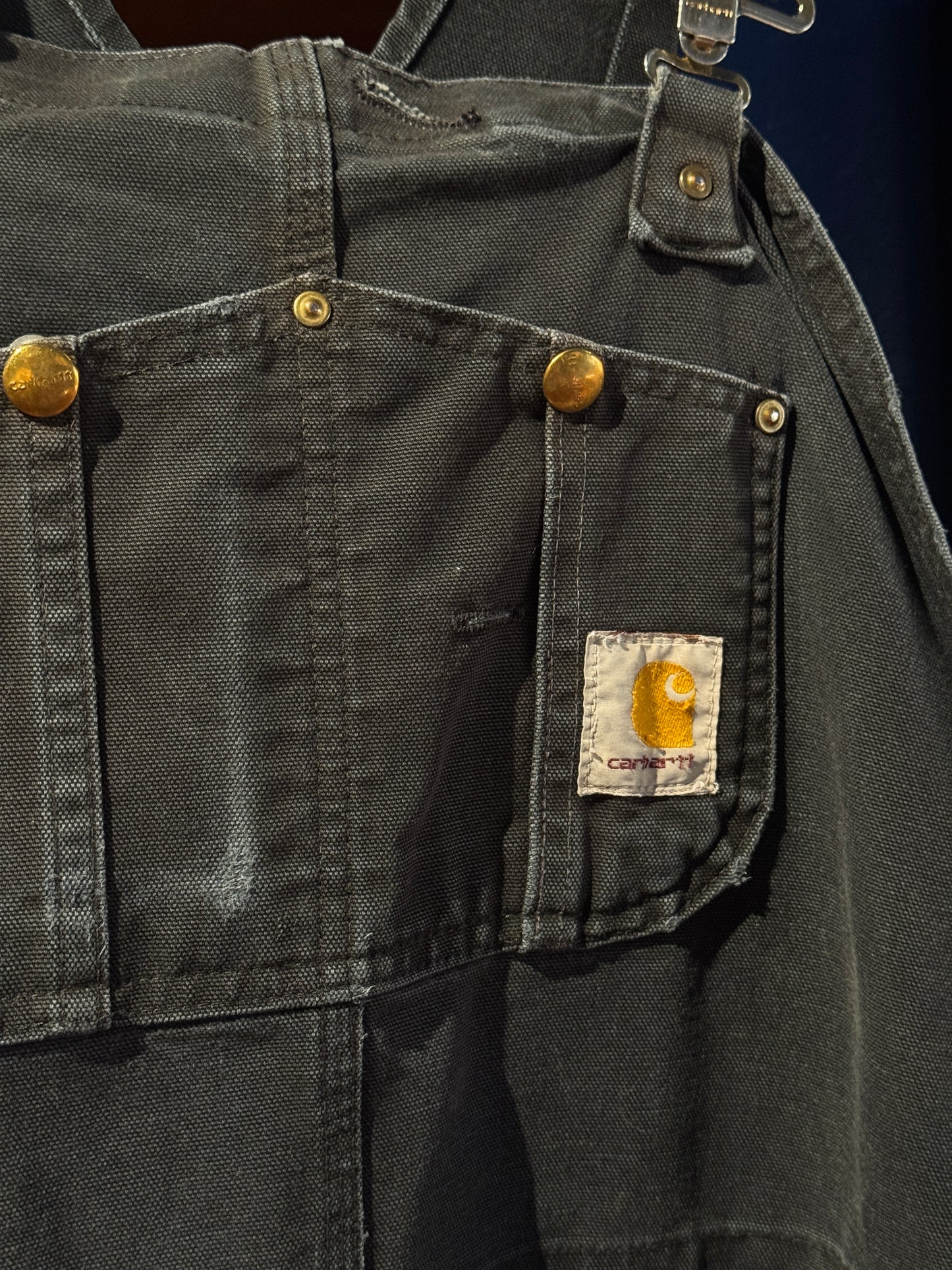 Vintage Carhartt Black Duck Canvas Overalls – Made in Mexico (46 x 32)