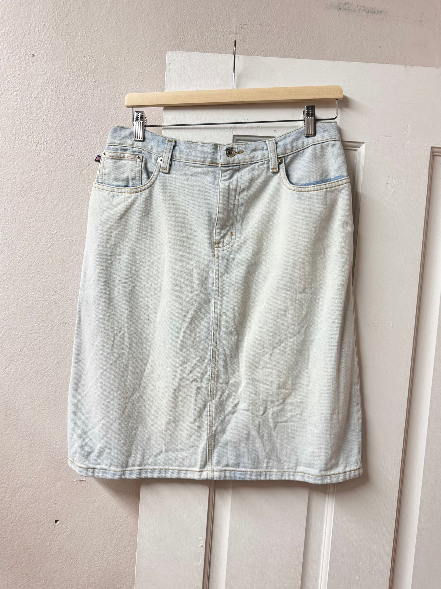 POLO Ralph Lauren Acid Wash Denim Skirt [AU 12]