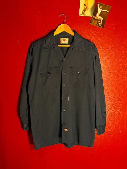 Vintage Dickies Long Sleeve Work Shirt (L)