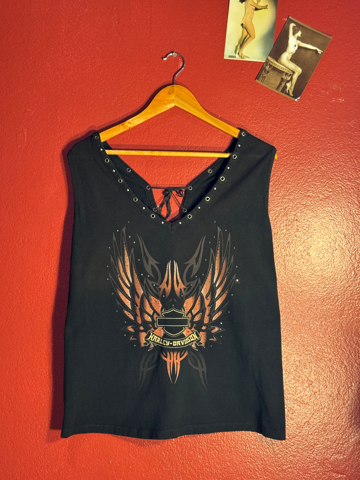 Harley Davidson Lace Up Sleeveless Tank [2W]