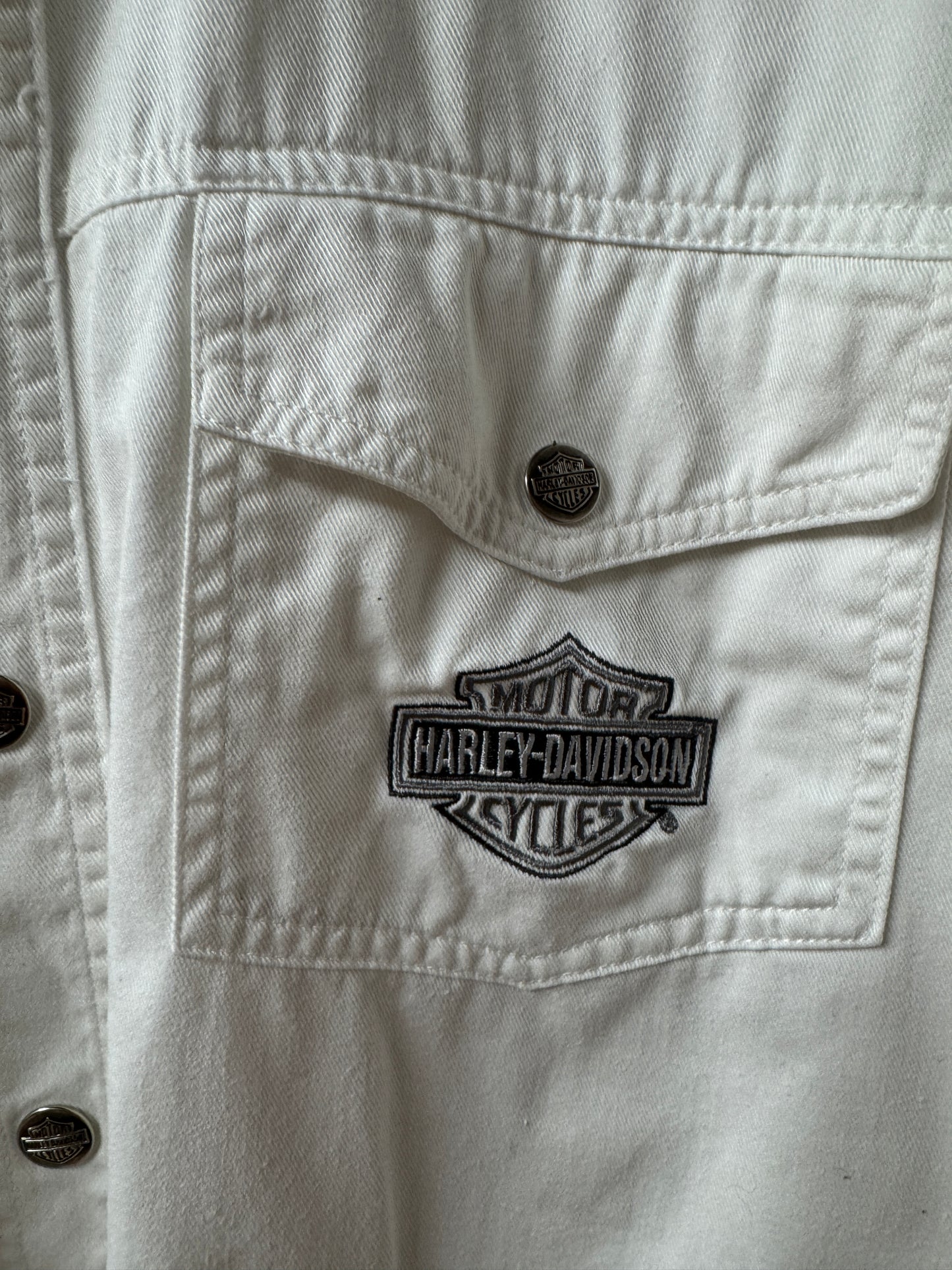 Harley Davidson White Short Sleeve Work Shirt [S]