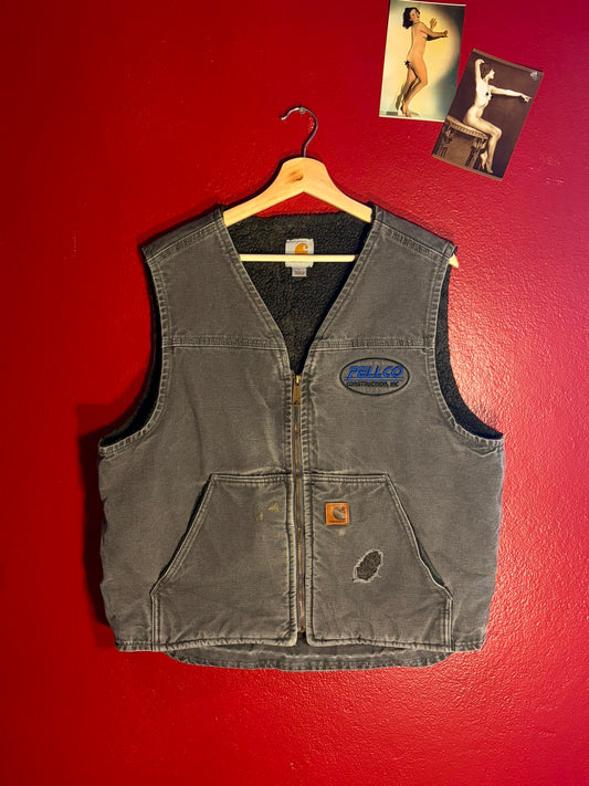 Vintage Carhartt Sherpa Lined Duck Vest (L)
