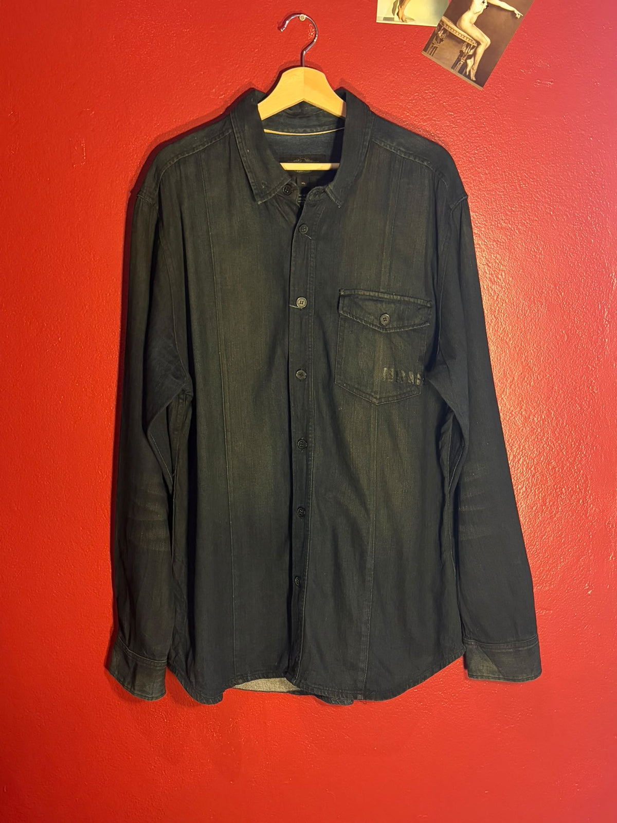 Harley-Davidson Black Denim Long-Sleeve Shirt [XL]