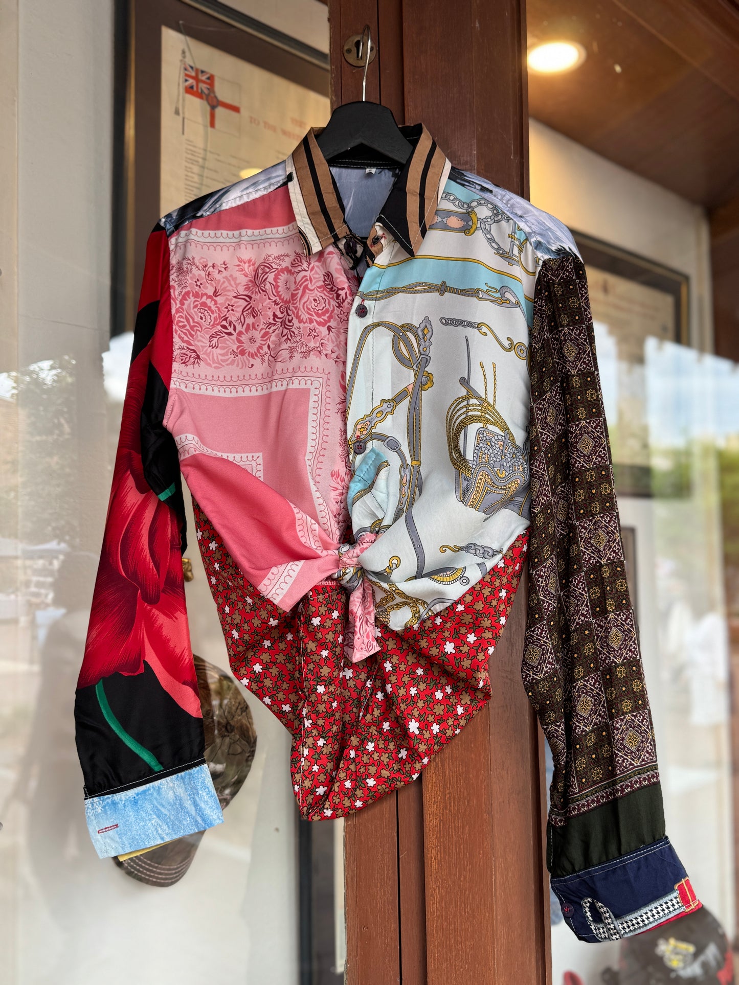 Vintage Silk Reworked Button Up [S]