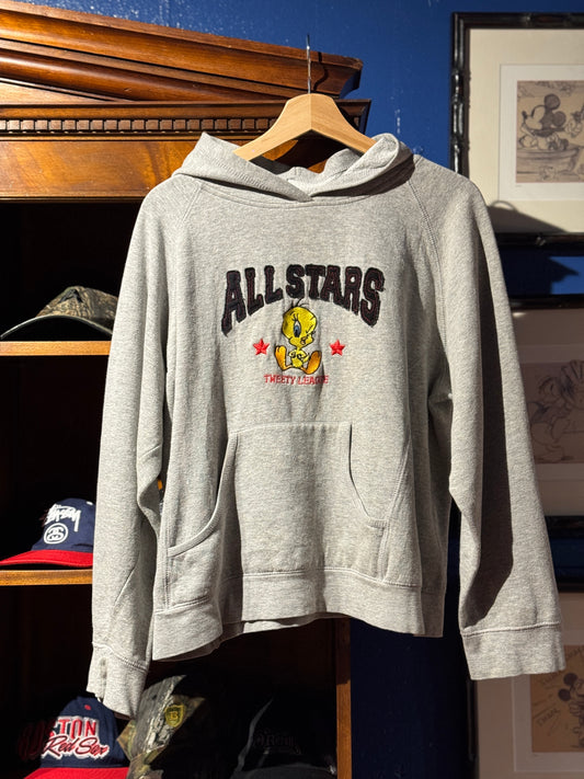 Vintage Looney Tunes "All Stars" Womens Hoodie - Grey [L]