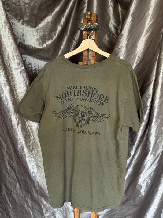 Vintage Khaki Harley Davidson Tee [L]