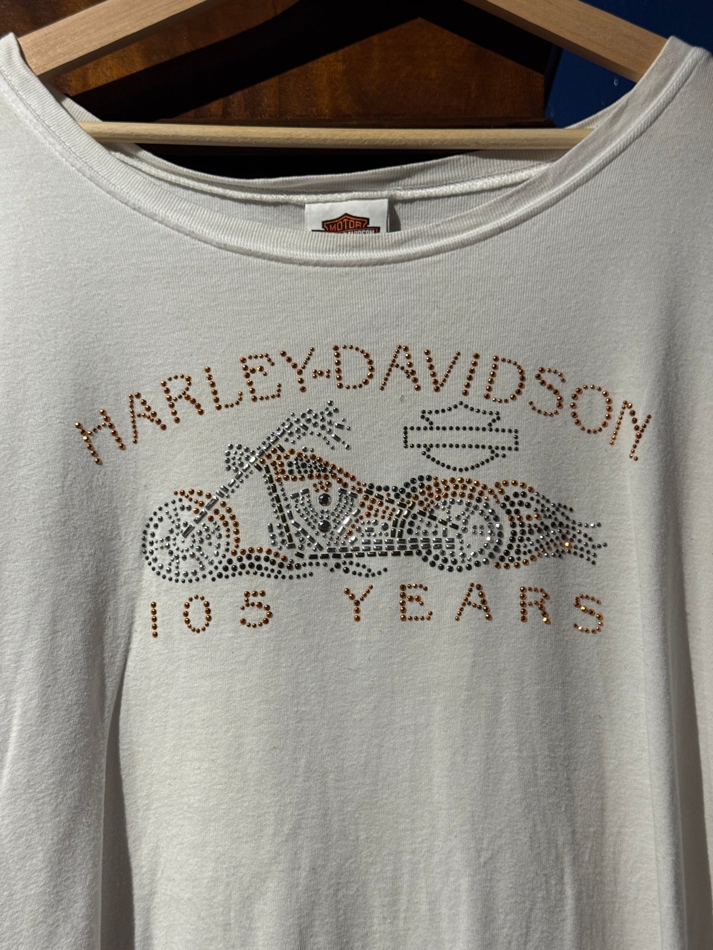 Harley-Davidson 105 Years Rhinestone T-Shirt [XL]