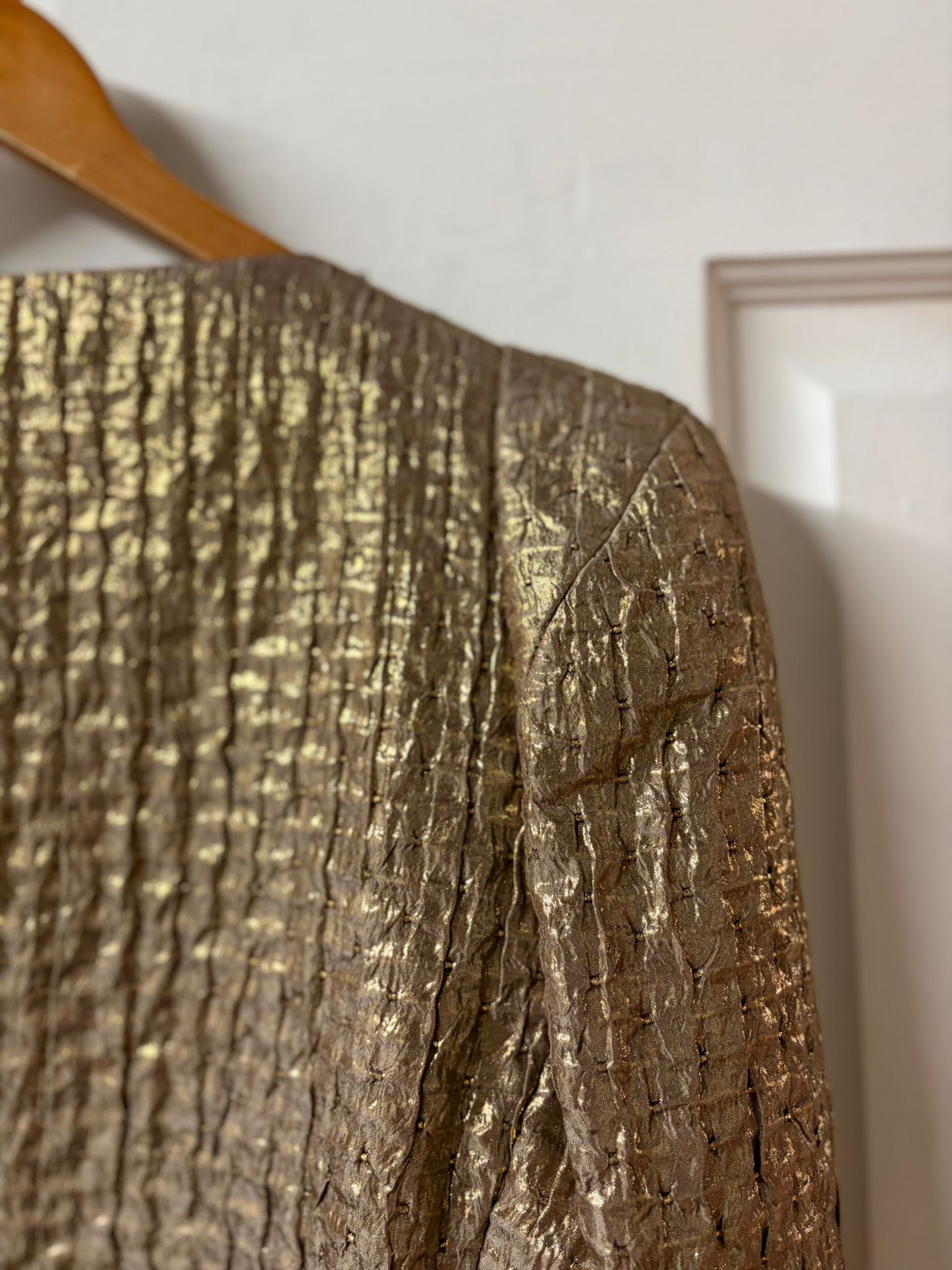 Early 90s Carla Zampatti Metallic Gold Jacket - Made in Australia [Size: AU 16]