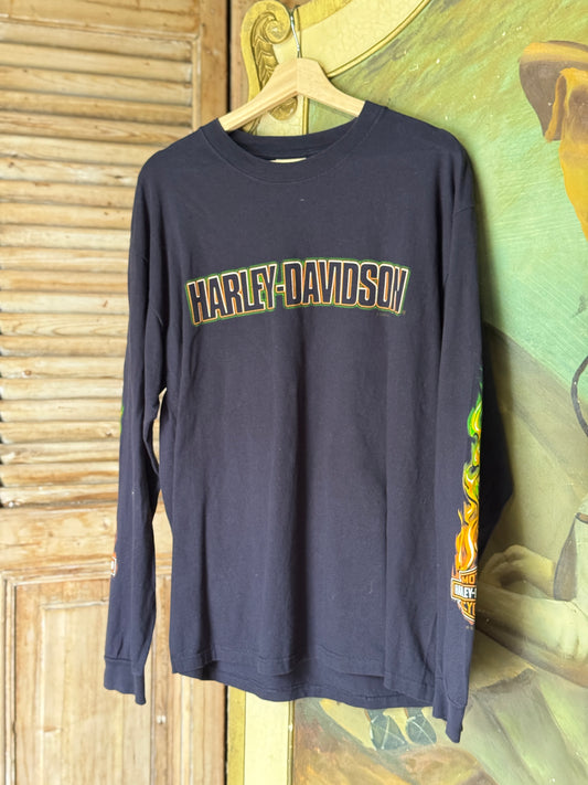 Harley Davidson Vintage Long Sleeve Tee - Dodge City, Kansas [L]