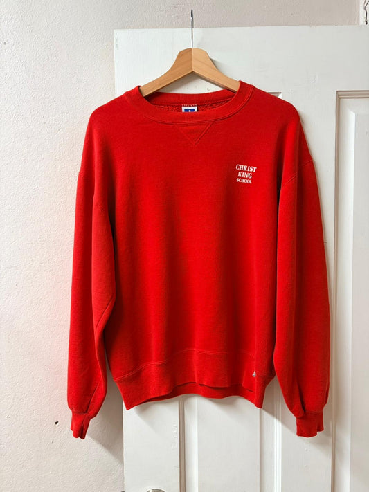 Russell Athletics Christ King School Red Crewneck Jumper [M]