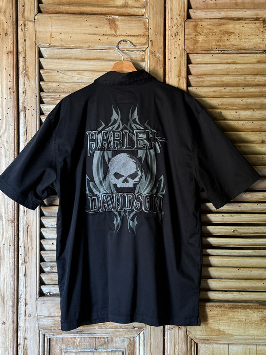 Skull Harley Davidson Short Sleeve Shirt [L]