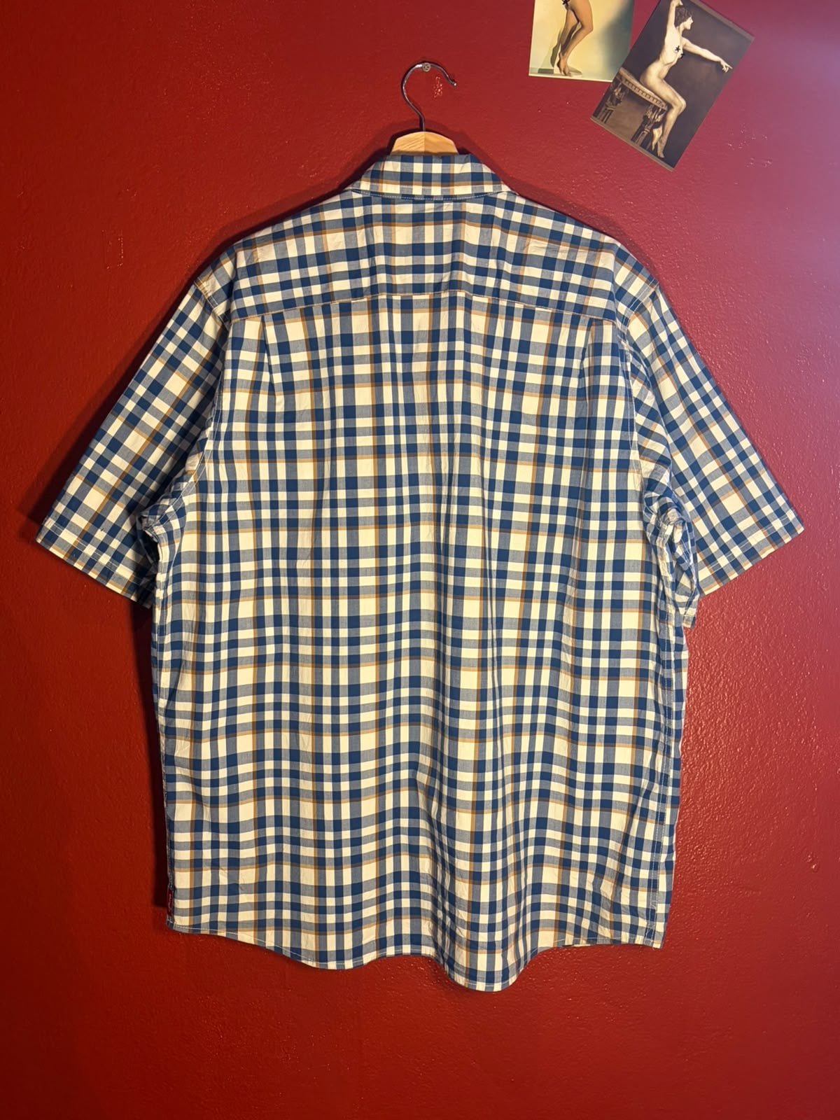 Wrangler Blue & White Check Short Sleeve Shirt [XL]