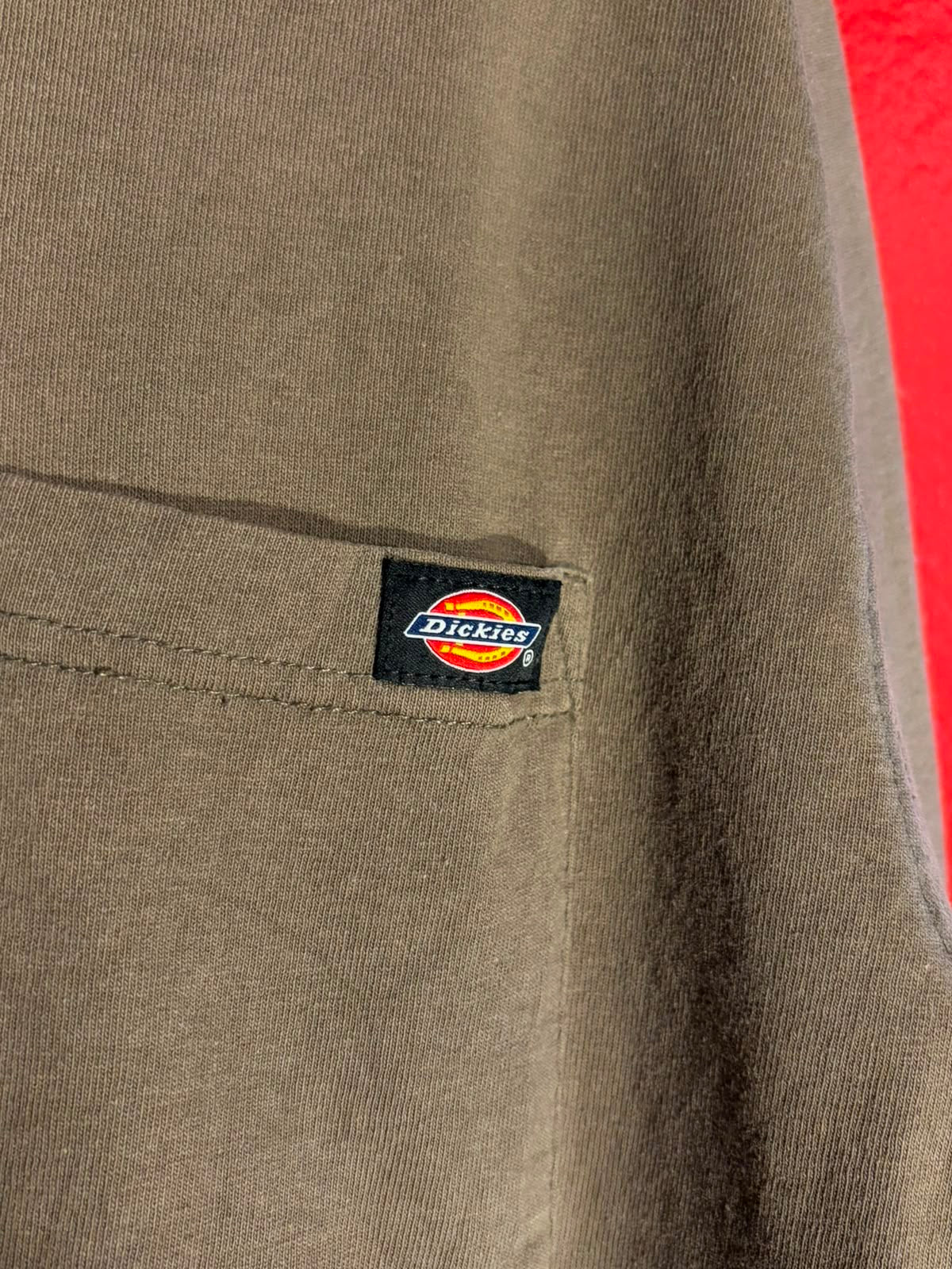 Dickies Faded Olive Green Long Sleeve Pocket T-Shirt [M]