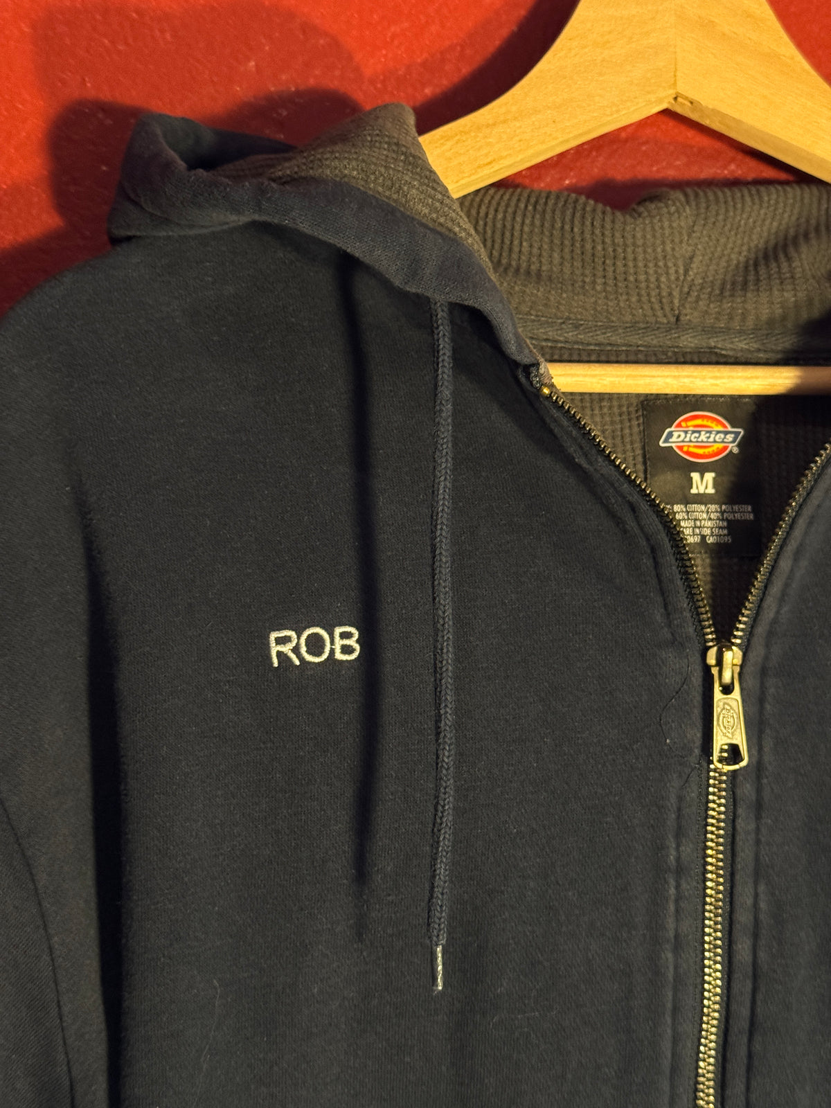 Vintage Dickies Embroidered Full Zip Hoodie (M)