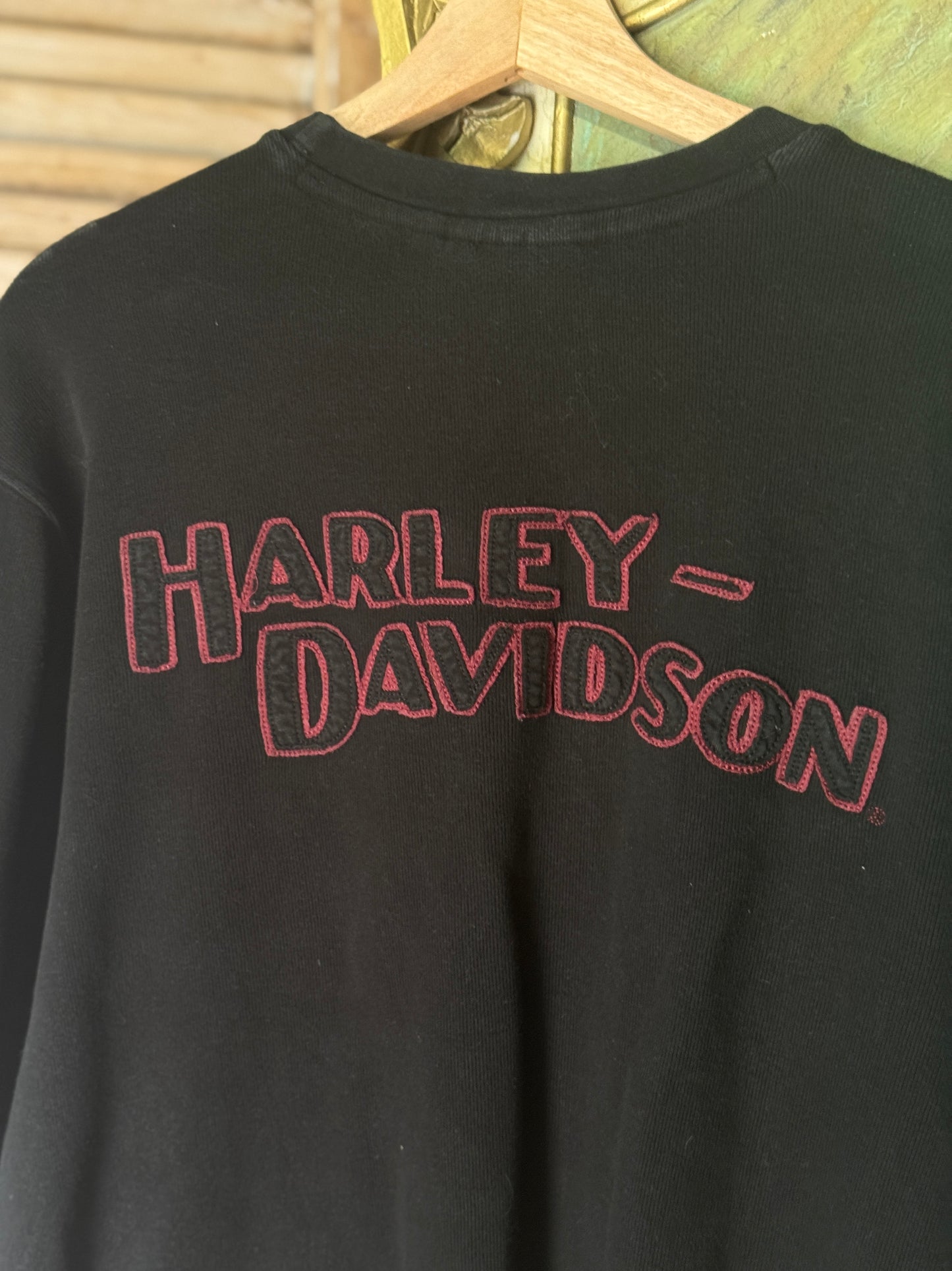 Vintage Harley Davidson Embroidered Crewneck Sweater [L]