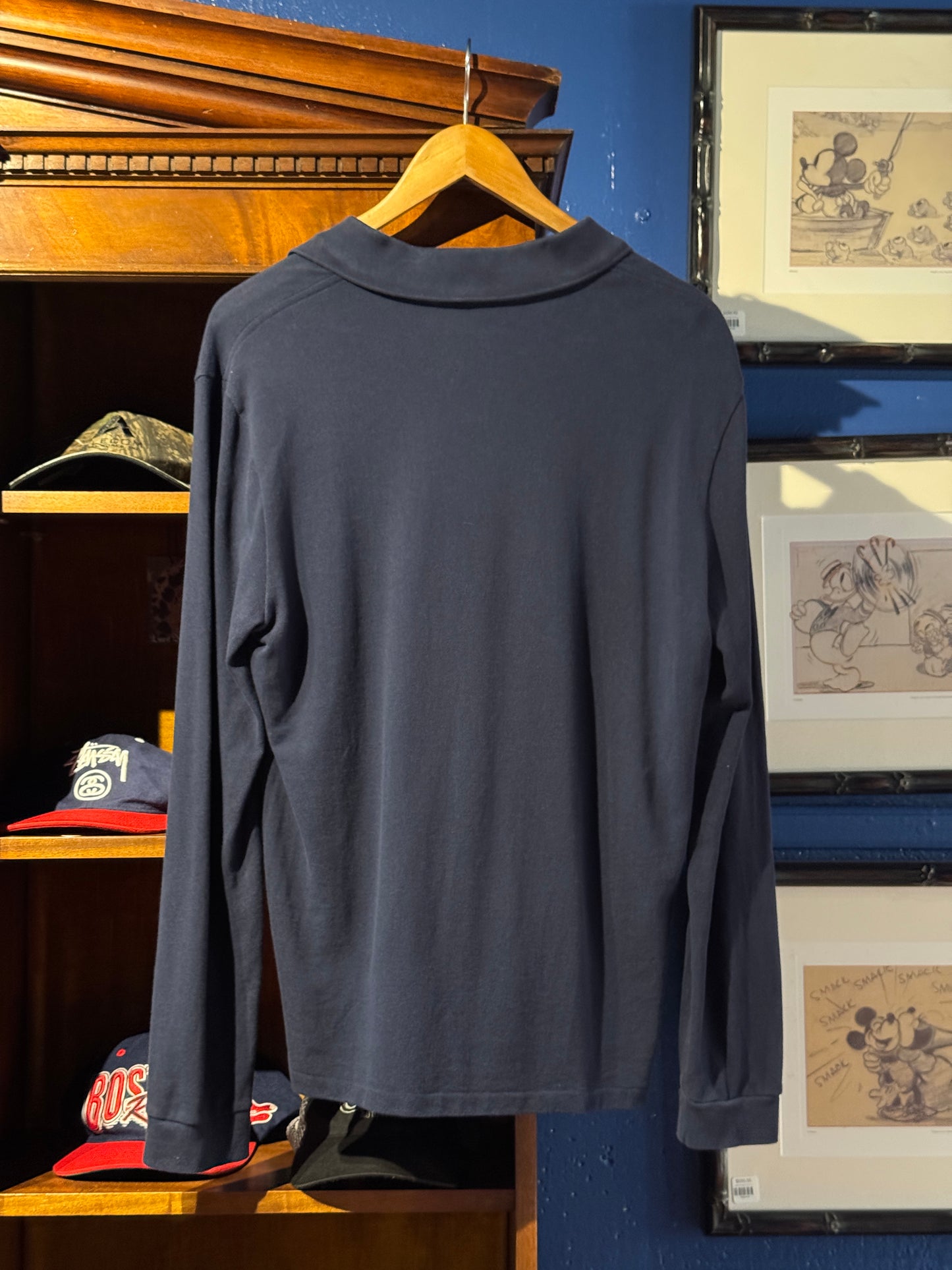 Vintage Lacoste Long Sleeve Polo – Navy (M)