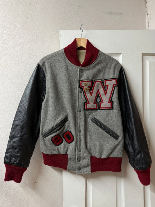 Kaye Bros Chenille Leather Varsity Jacket - Made in USA [M]