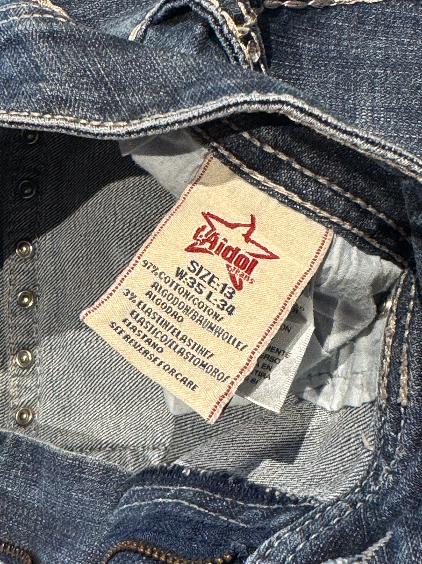 LA Idol USA Rhinestone Bootcut Jeans – Dark Wash (13)