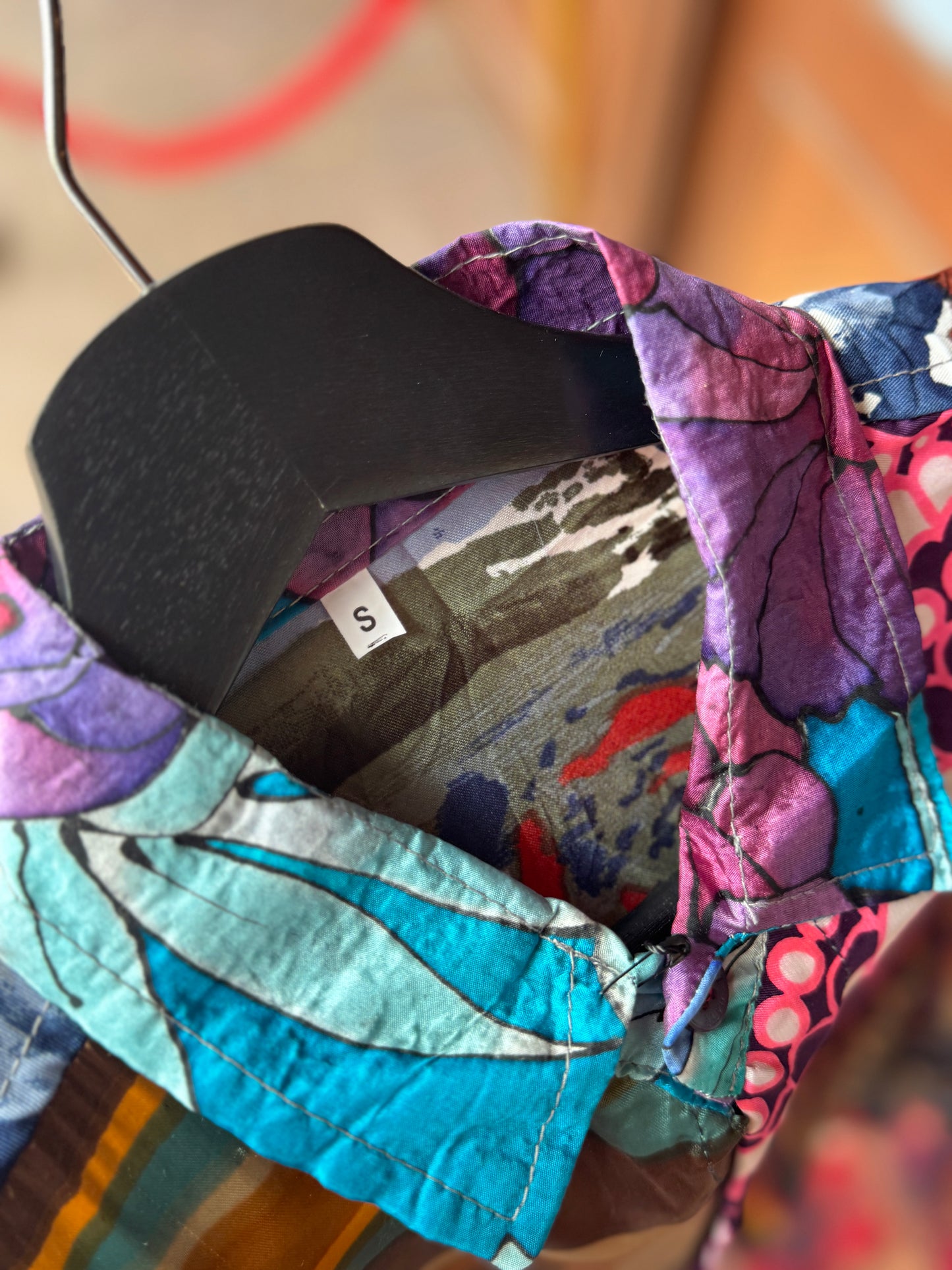 Vintage Silk Reworked Button Up [S]