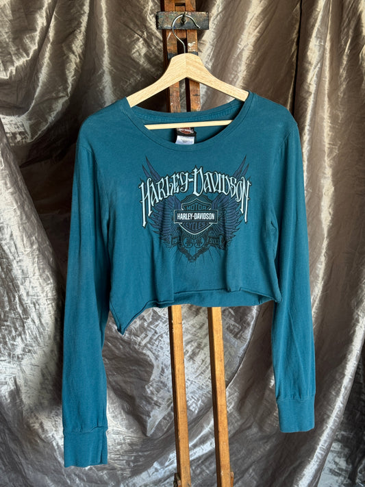 Vintage Cropped Harley Davidson Tee [XL]