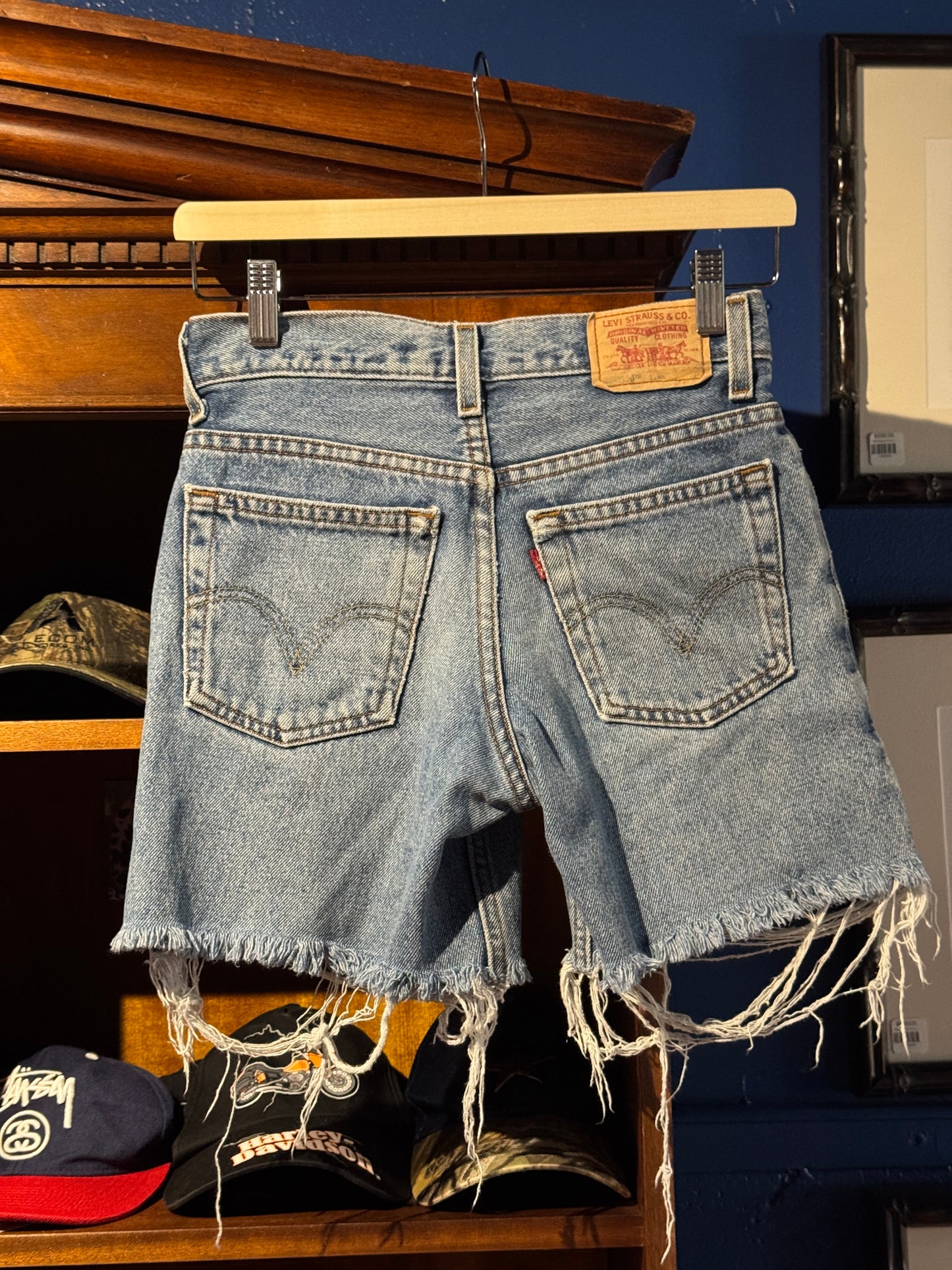 Vintage Cut Off Levi 504 Denim Shorts [30" / 12 AU]