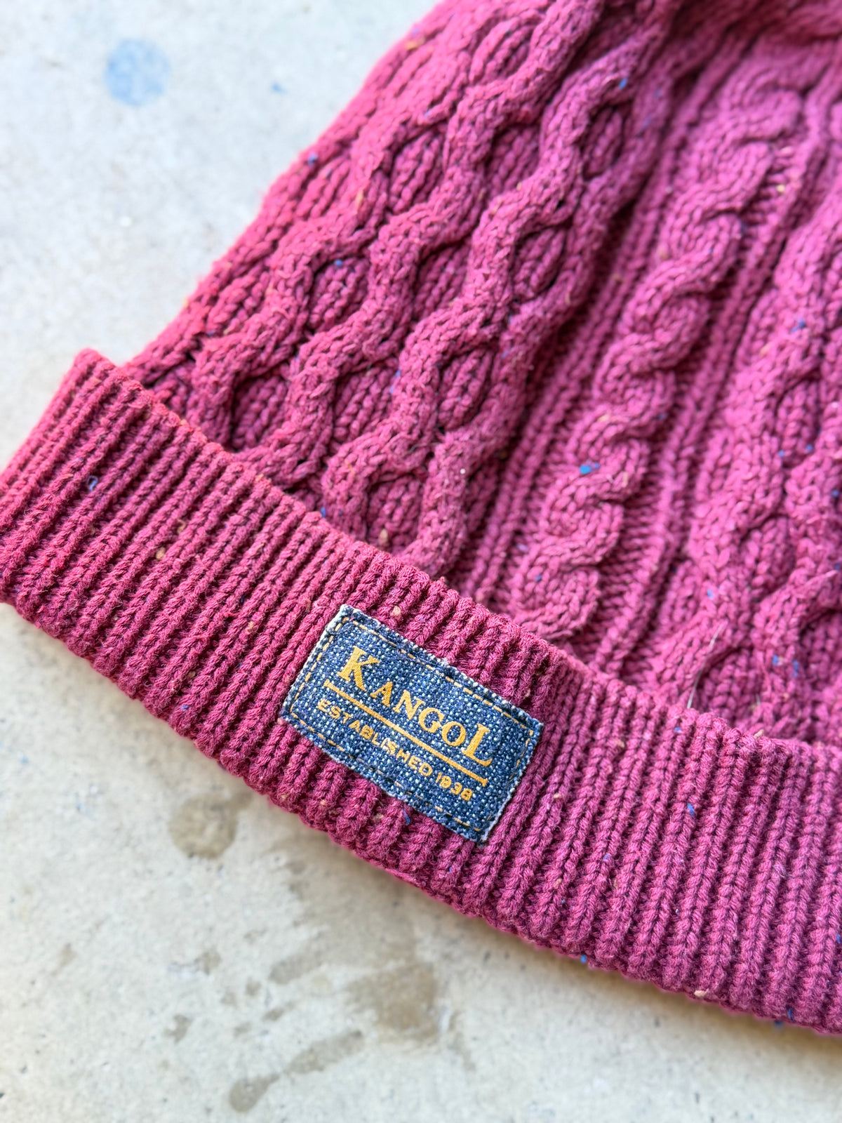 Red Cable Knit Kangol Beanie