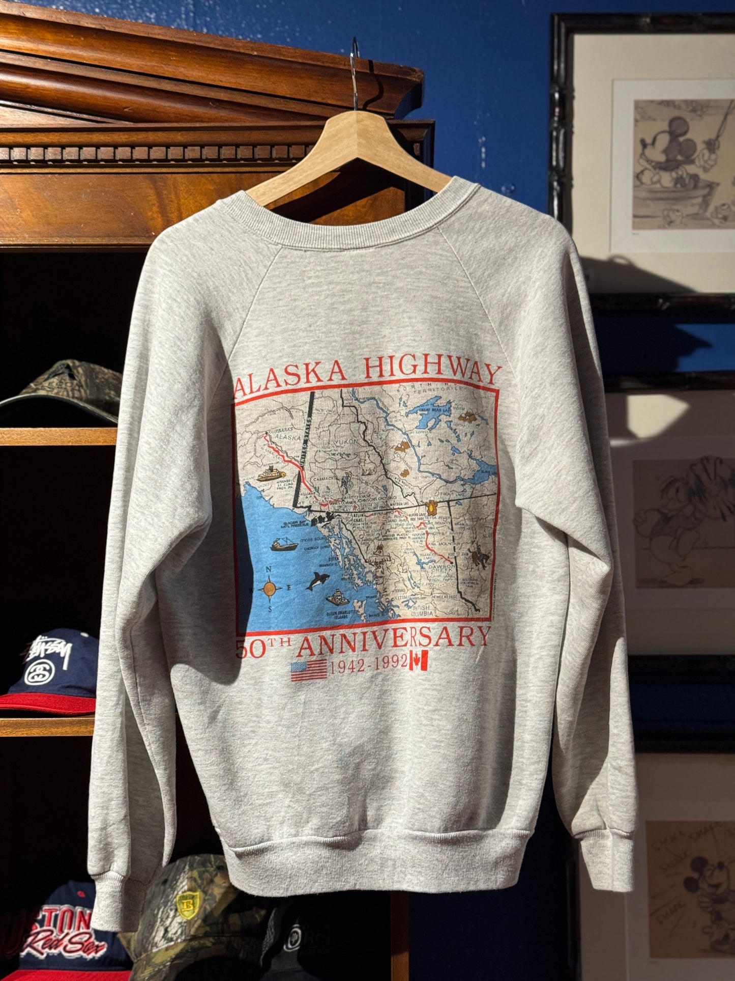 Vintage US 'Father Time' Grey Sweater [L]