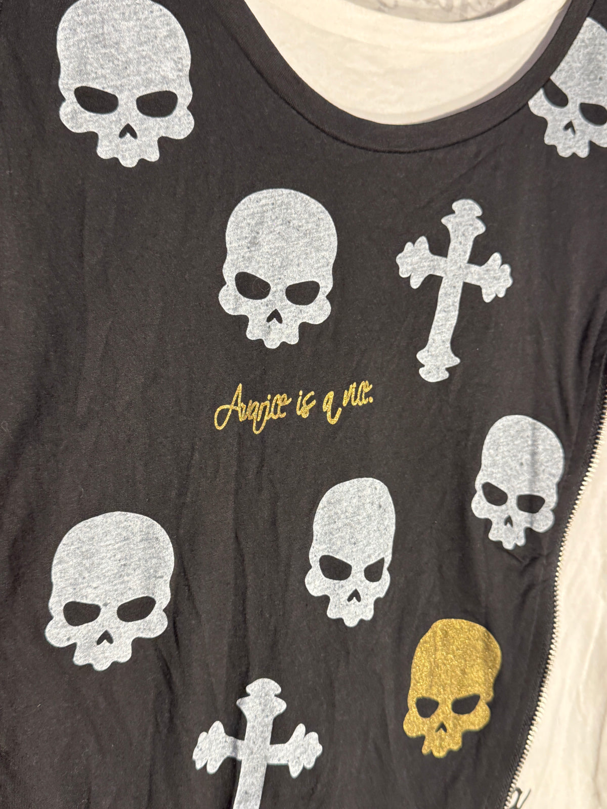 Vintage Y2K We Wear 7ndskin Gothic Skull Tee [S]