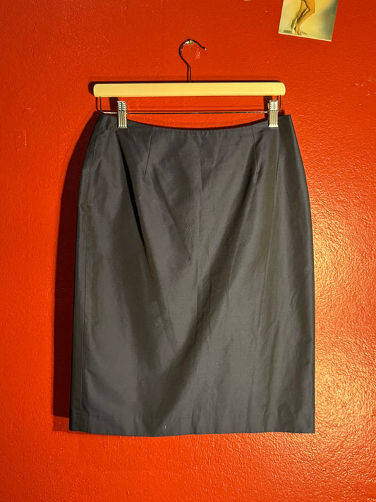 Vintage Carla Zampatti Navy Pencil Skirt [AU 8]
