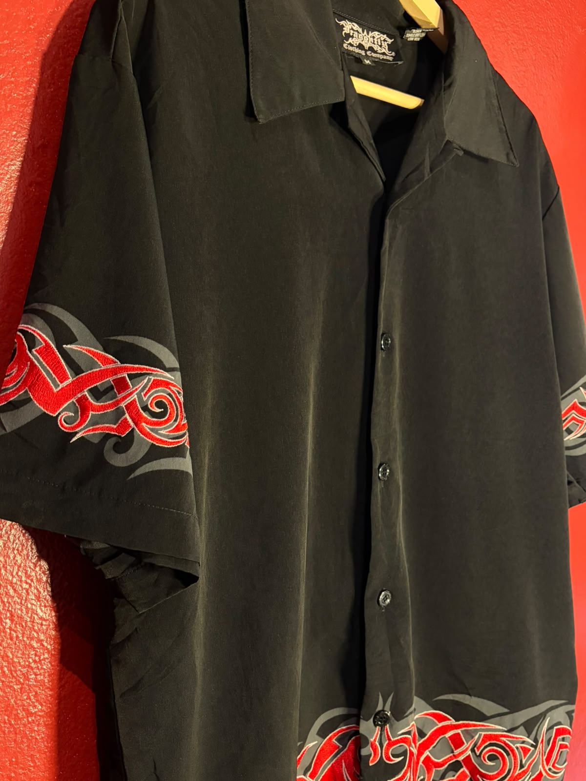 Dragonfly Tribal Print Short Sleeve Shirt - Y2K [M]