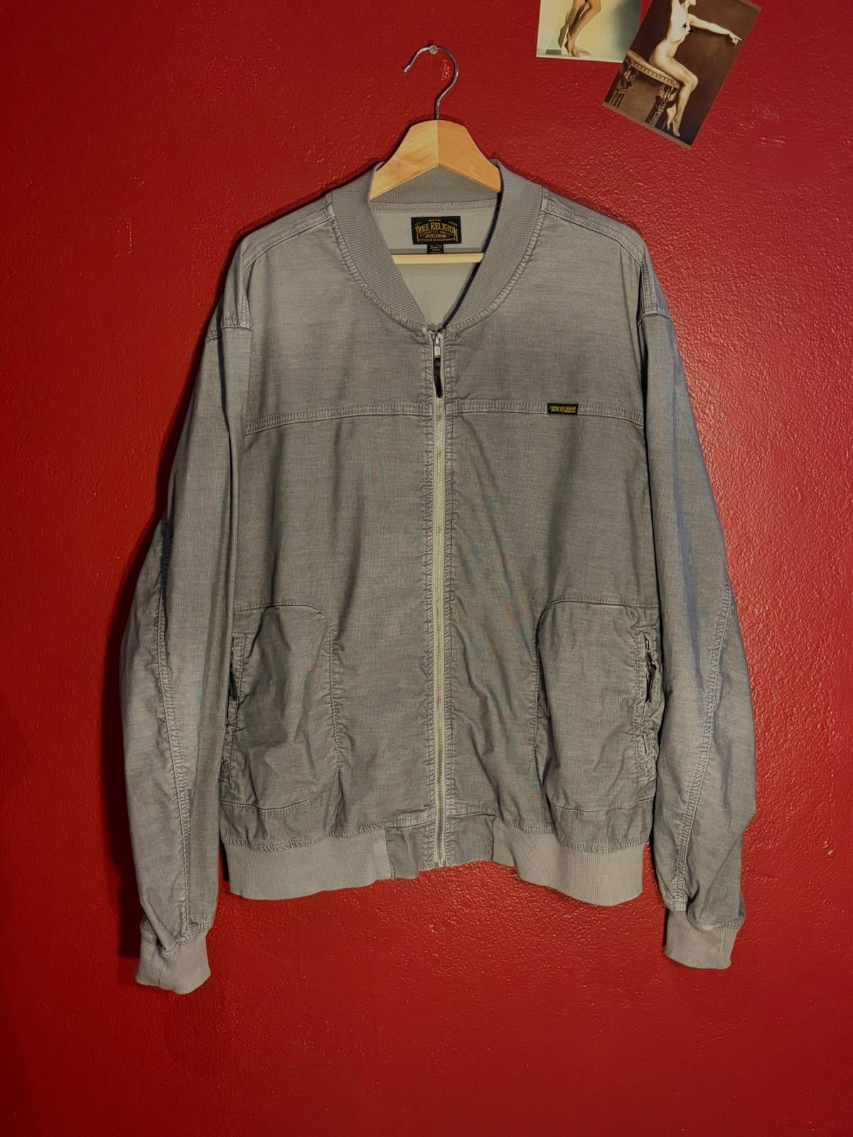Vintage Y2K True Religion Grey Zip Jacket [XL]