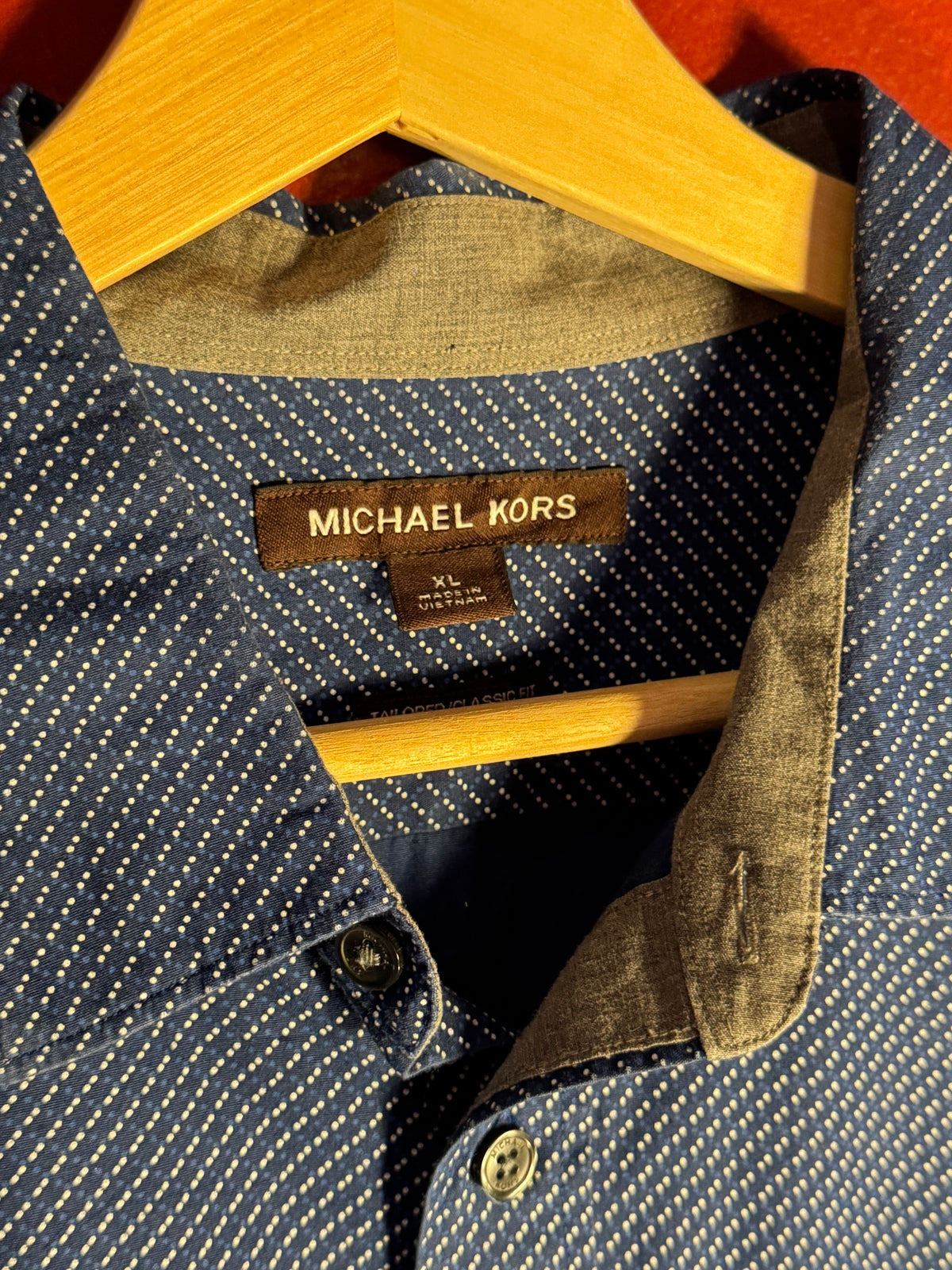 Michael Kors Patterned Short-Sleeve Shirt [XL]