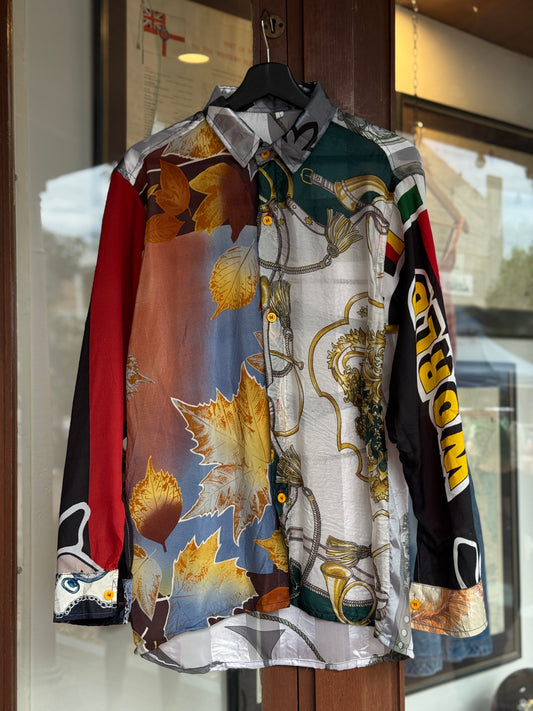 Vintage Silk Reworked Button Up [L]