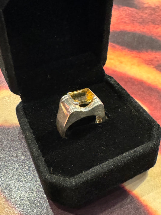 Vintage Citrine Ring – Sterling Silver 925