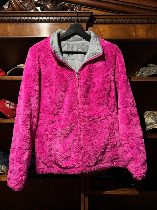 Reversible 'The North Face' Pink & Grey Turtle Neck Fleece - Womens [S]