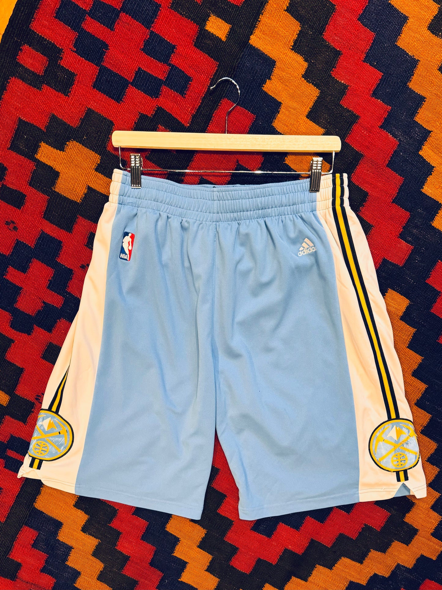 Blue/Yellow Adidas x NBA Denver Nuggets Basketball Shorts [M]