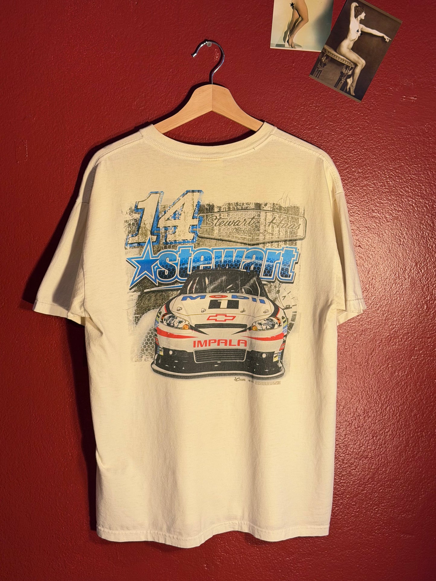Vintage NASCAR White Graphic Tee [L]
